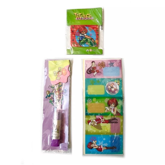 Y2K W.I.T.C.H. Vintage school stationery set notebook Stickers Cartoon Anime - Picture 4 of 4